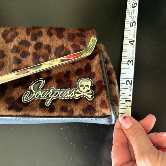 Sourpuss Faux Fur Leopard Clutch (no strap) with Snap Closure - Picture 7 of 7